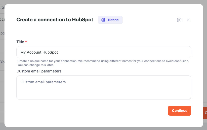 Connettiti a hubspot