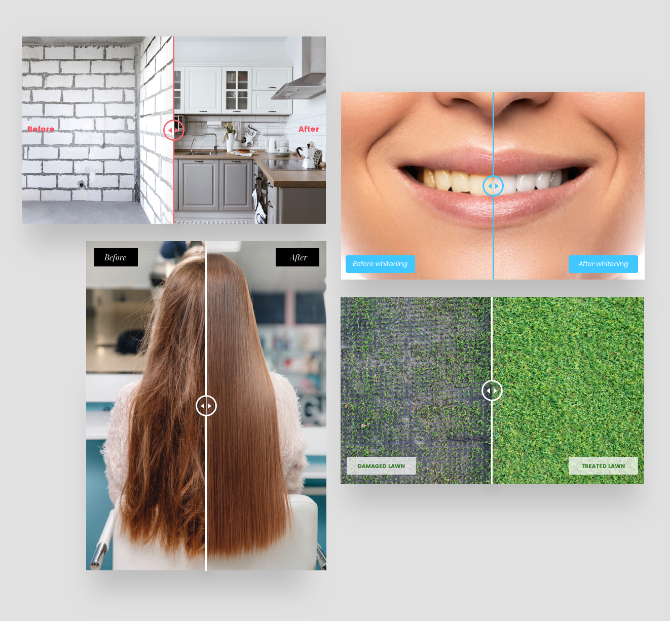 Esempio di visualizzazione delle immagini affiancate nel widget prima e dopo