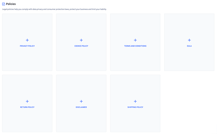 screenshot del settore su Termly