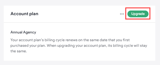 Green upgrade button with a red square around it so the user knows where to click