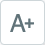Grey letter A with a plus sign on the right side of it