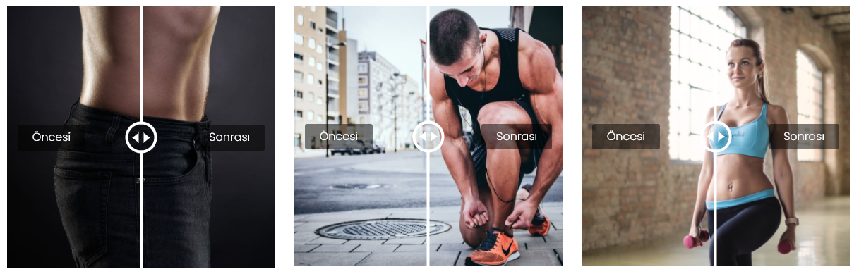 Beispiel für die Anzeige nebeneinander stehender Bilder in der Vorher-Nachher- widget